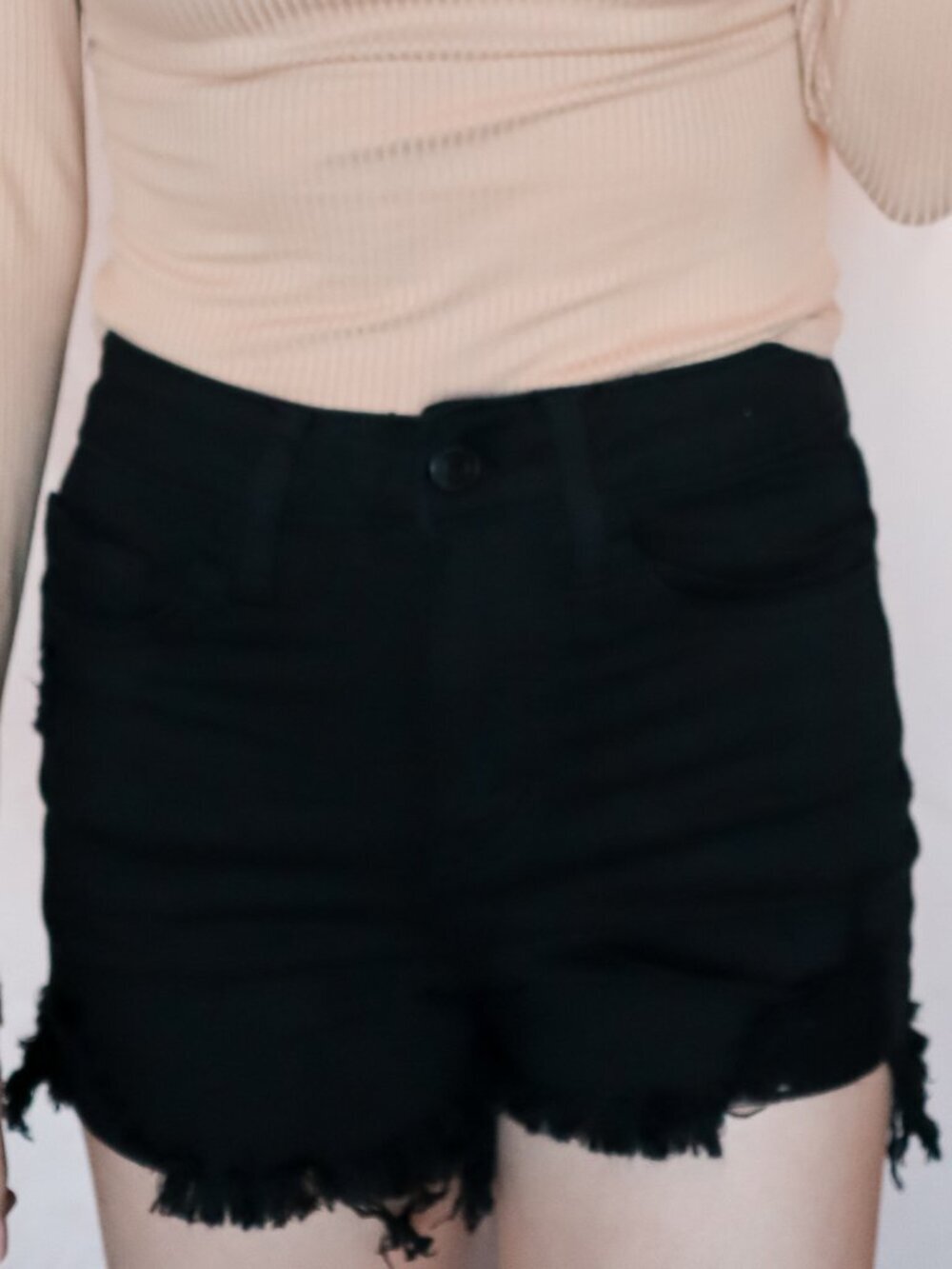 Vervet Black Distressed Shorts